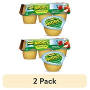 (2 pack) Mott's Mighty No Sugar Added Honeycrisp Applesauce, 3.9 oz, 6 Count Cups