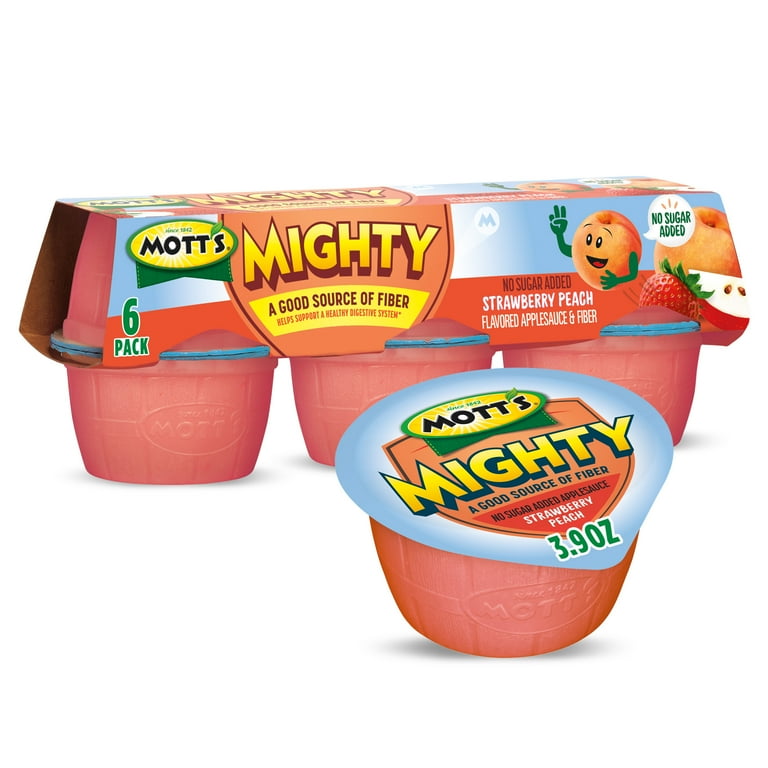 Mott's Mighty Strawberry Peach Applesauce Snack Size Packs
