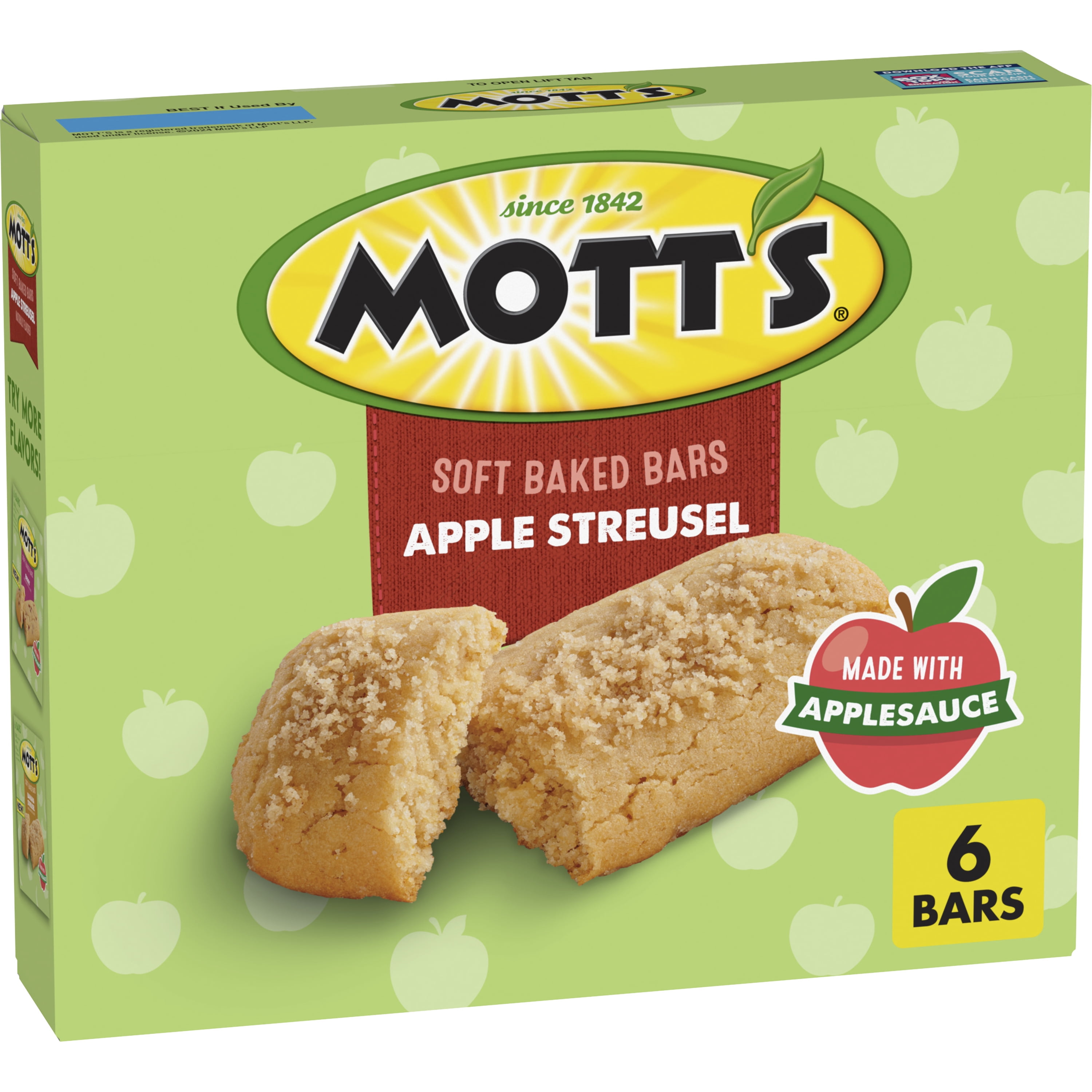 Mott's Soft Baked Bars, Apple Streusel, Made With Applesauce, 6 Count ...