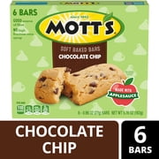 Mott's Soft Baked Bars, Chocolate Chip, Made with Applesauce, 6 Count, 5.76 oz