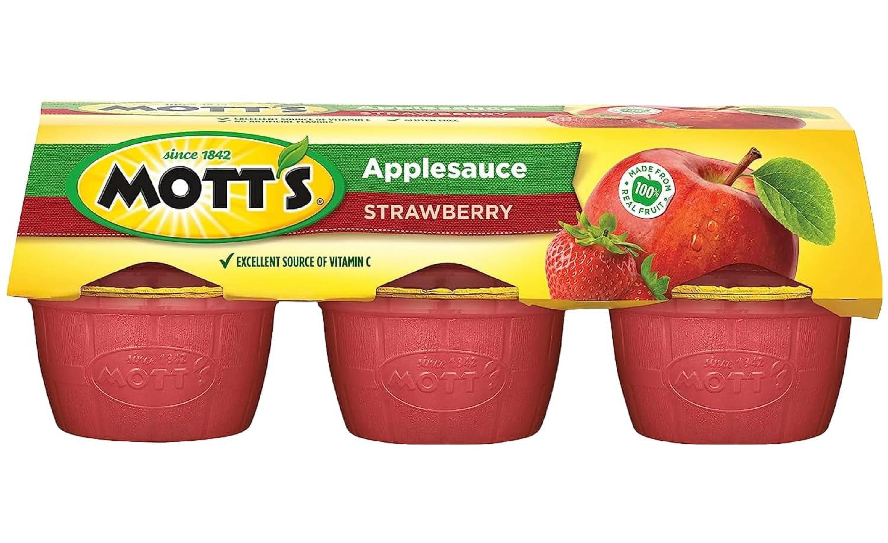 Mott's Strawberry Applesauce, 4 Ounce Cups, 6 Count