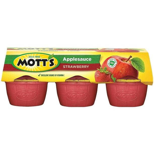 Mott's Strawberry Applesauce, 4 Ounce Cups, 6 Count