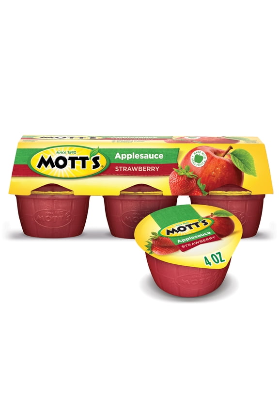 Strawberry Applesauce, 4 Ounce Cups, 6 Count