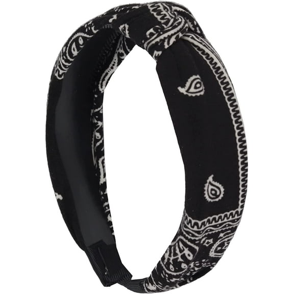 Mottique Accessories Paisley Turban Knot Girls Headband - Black