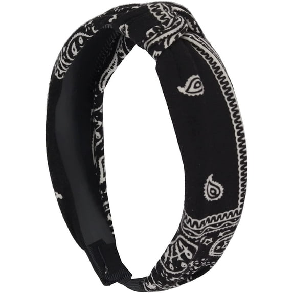 Mottique Accessories Paisley Turban Knot Girls Headband - Black