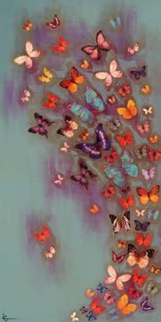 Mottled Aubergine Canvas Art - Lily Greenwood (24 x 48)