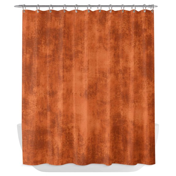 Mottling Orange Shower Curtain - Water Repellent Fabric Shower Curtains Washable, Modern Rustic Farmhouse Orange Vintage Decorative Polyester Cloth Bathroom Curtains Modern Bath Decor 72"x72"