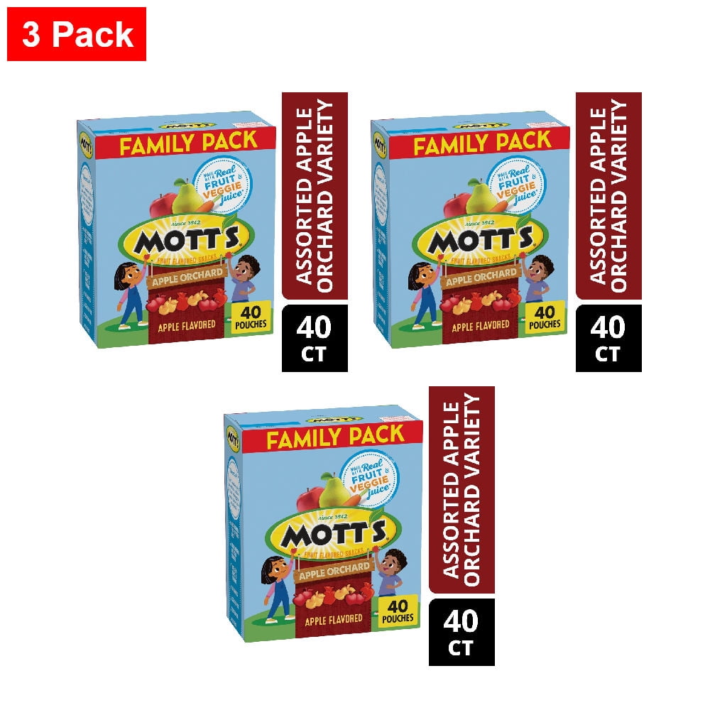 Motts Gluten Free Apple Orchard Fruit Flavored Snacks Family Pack 40 ct / 0.8 oz - 3 Pack