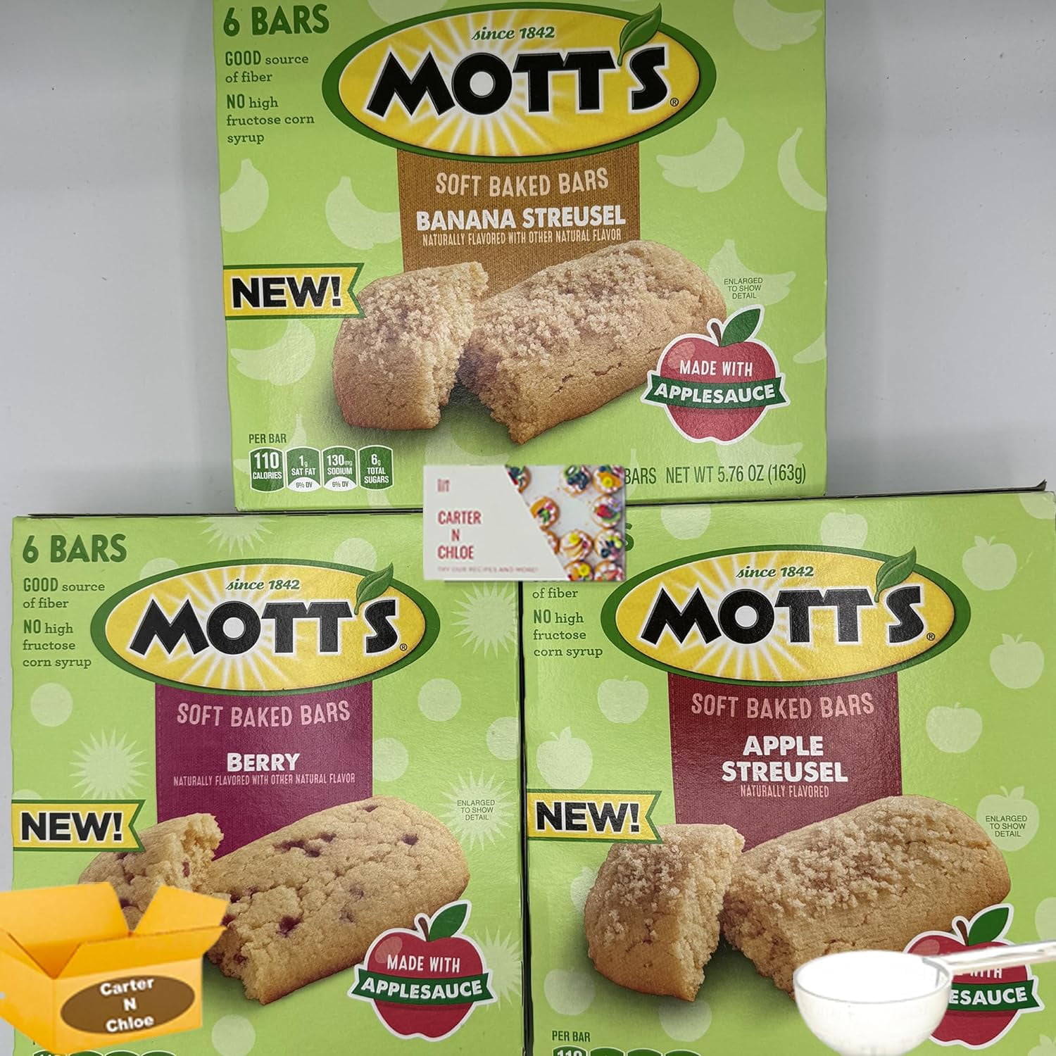 Motts Soft Baked Bar Baaa Streusel, Berry, Streusel, Set of 3