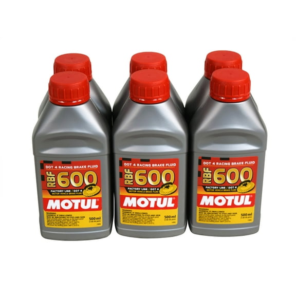 Motul 100949 600 Dot-4 100% Synthetic Racing Brake Fluid Brake Fluid 500ml 6 pck