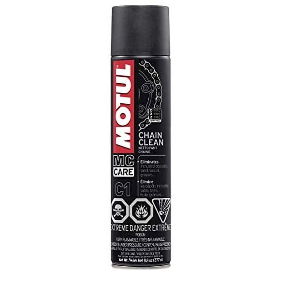 Motul C1 Chain Clean Motorcycle Chain Cleaner for Dirt Bike, Street Bike, ATV, UTV & O-Ring/X-Ring Chains, Heavy Duty Degreaser Spray, Removes Grease & Grime Fast, 9.8 oz