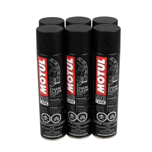 Motul 103243 C1 Chain Clean O, X & Z-Ring Compatible 400mL/9.8 Fl oz Can 6