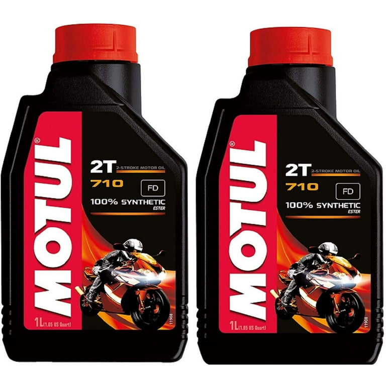 Motul 104034 Set of 2 710 2T Motor Oil 1-Liter Bottles 