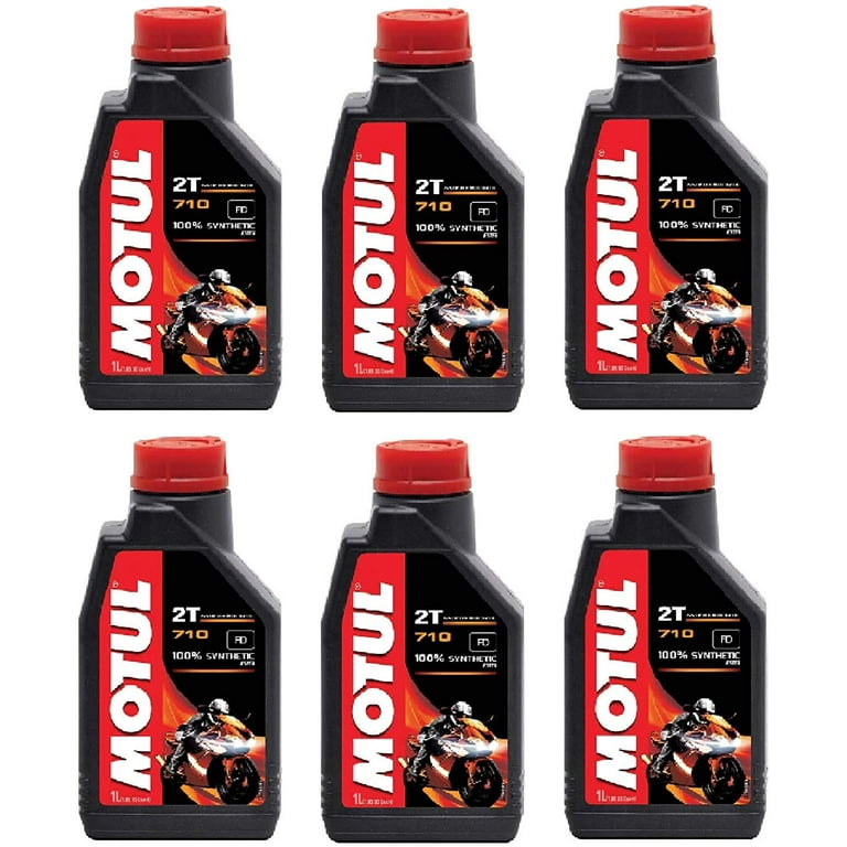 Motul 104034 Set of 6 710 2T Motor Oil 1-Liter Bottles