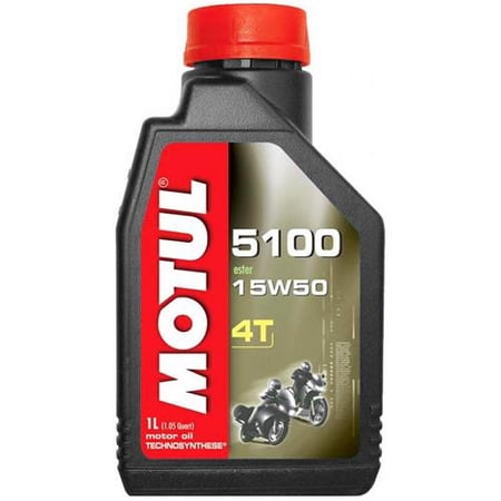 Motul 104080 5100 4T Synthetic Ester Blend Motor Oil - 15W50 - 1qt.