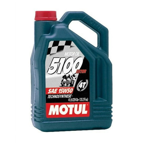 Motul 104083 5100 4T Synthetic Ester Blend Motor Oil - 15W50 - 1gal.