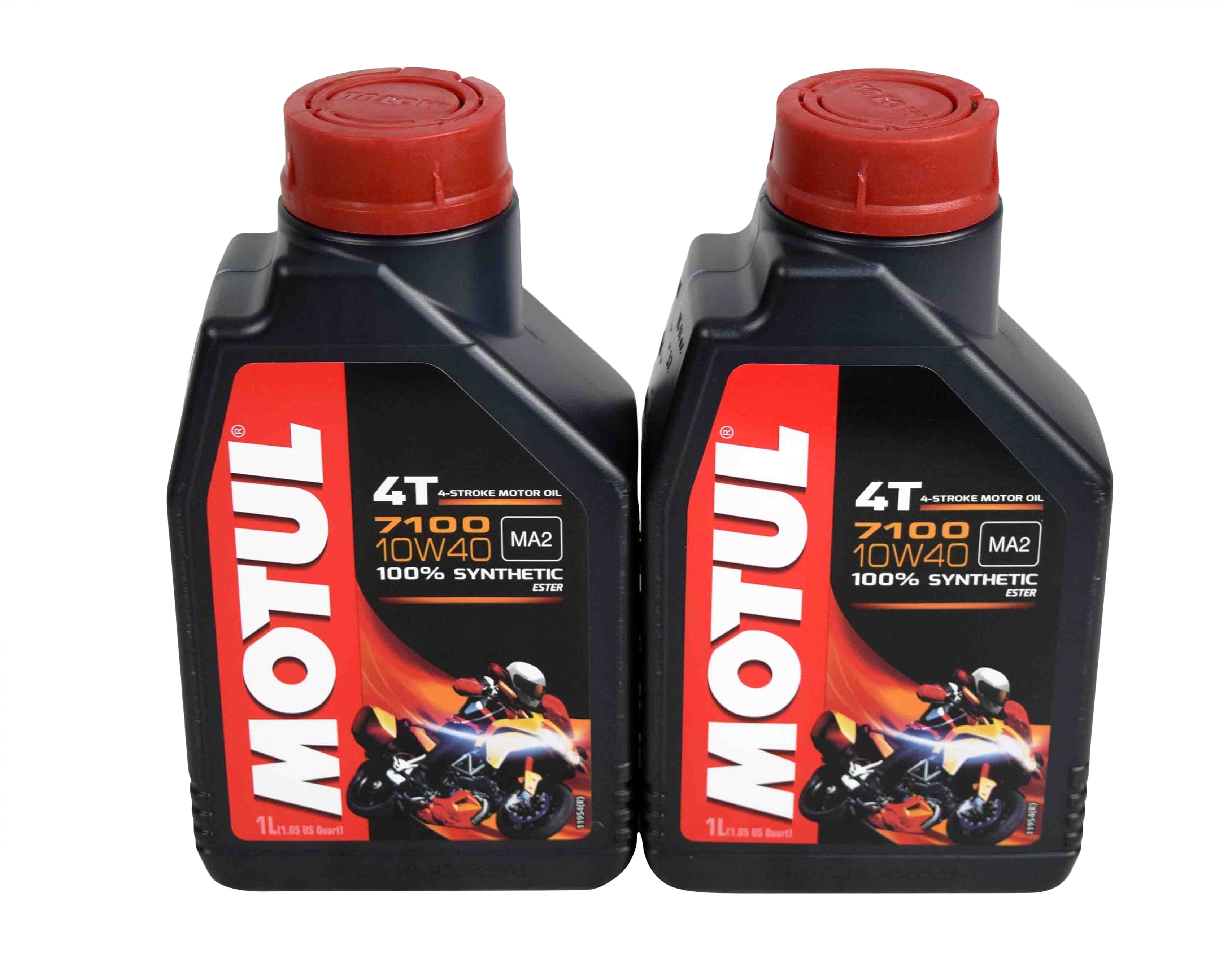 Motul 104091 7100 Ester 4T Fully Synthetic 10W40 Petrol Engine Oil (1L) 2 pack