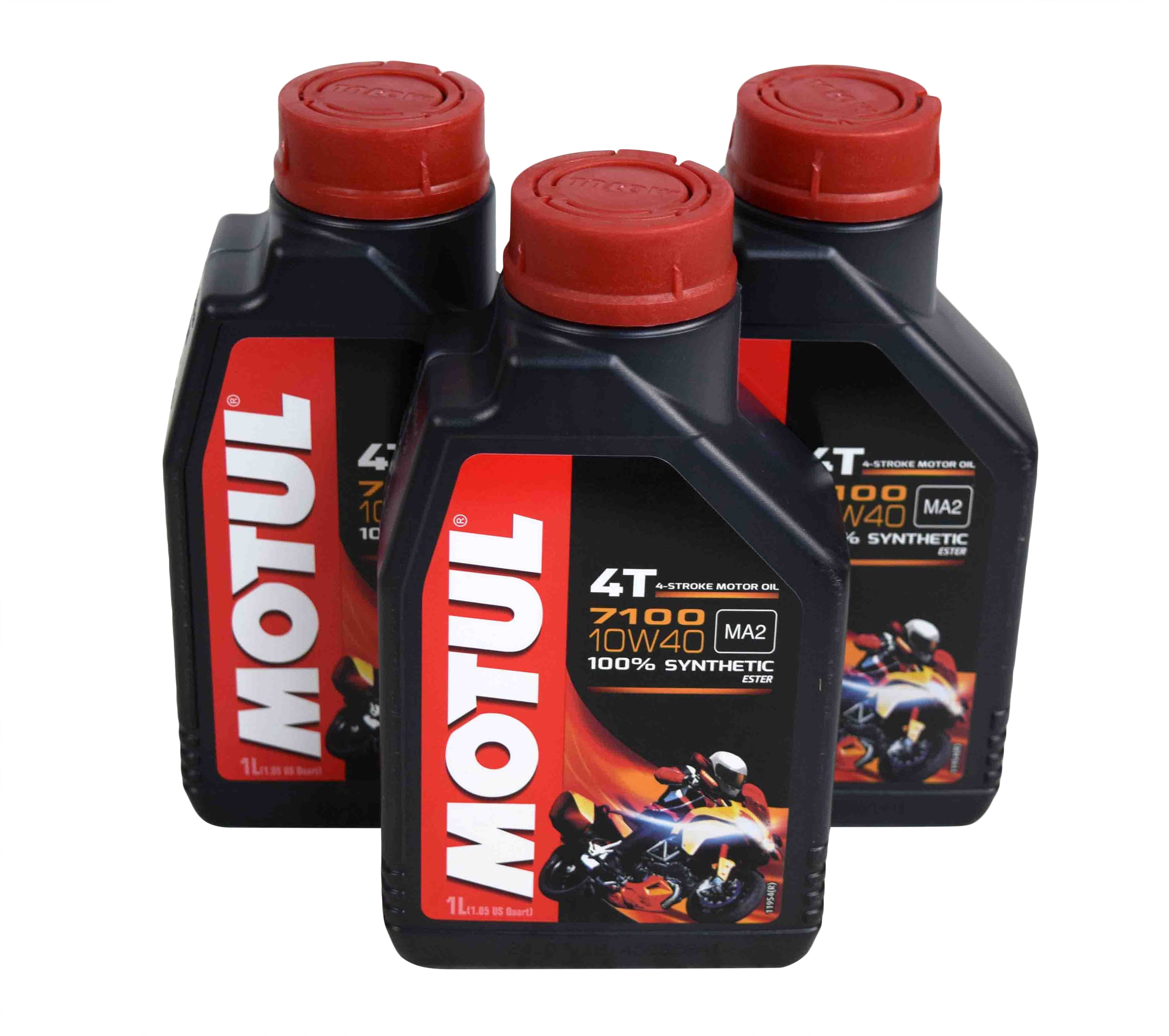 Motul 104091 7100 Ester 4T Fully Synthetic 10W40 Petrol Engine Oil (1L) 3  pack