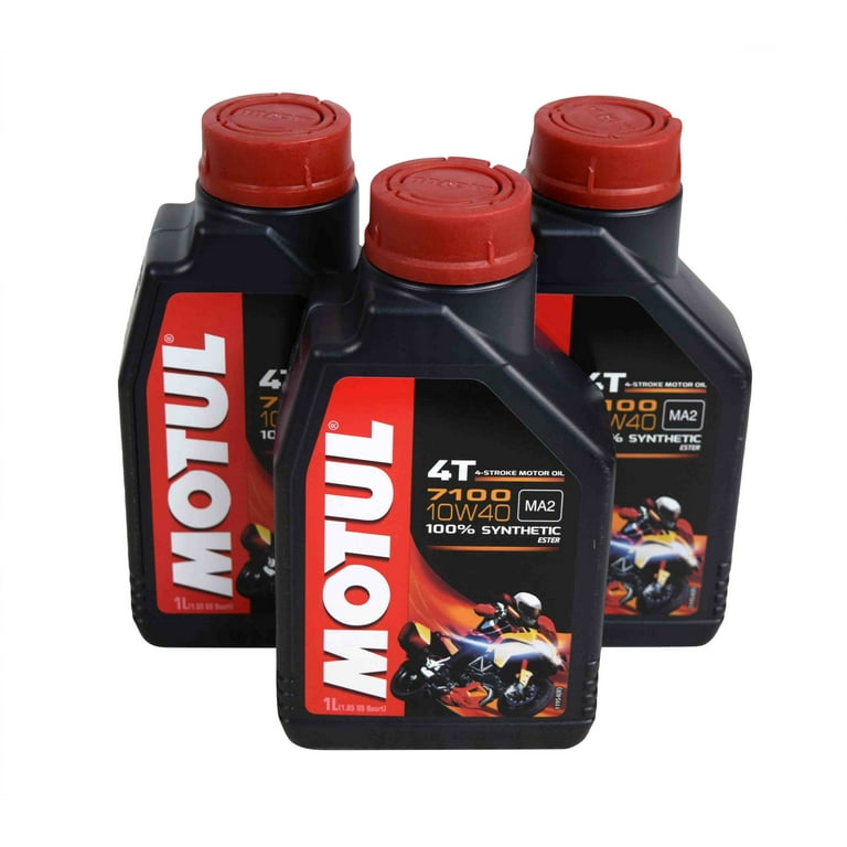 Motul 104091 7100 Ester 4T Fully Synthetic 10W40 Petrol Engine Oil (1L) 3  pack 