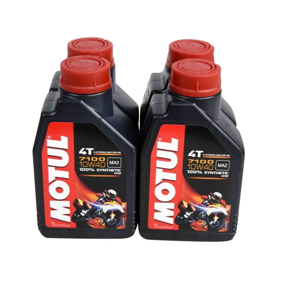 Motul 104091 7100 Ester 4T Fully Synthetic 10W40 Petrol Engine Oil (1L) 4 pack
