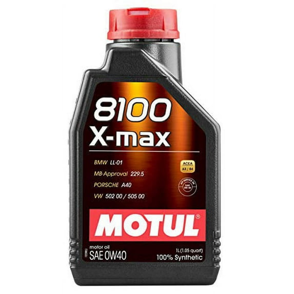 Motul 104531 8100 0W40 X-Max Synthetic Engine Oil - Porsche A40 1-Liter 33.81 Fluid_Ounces