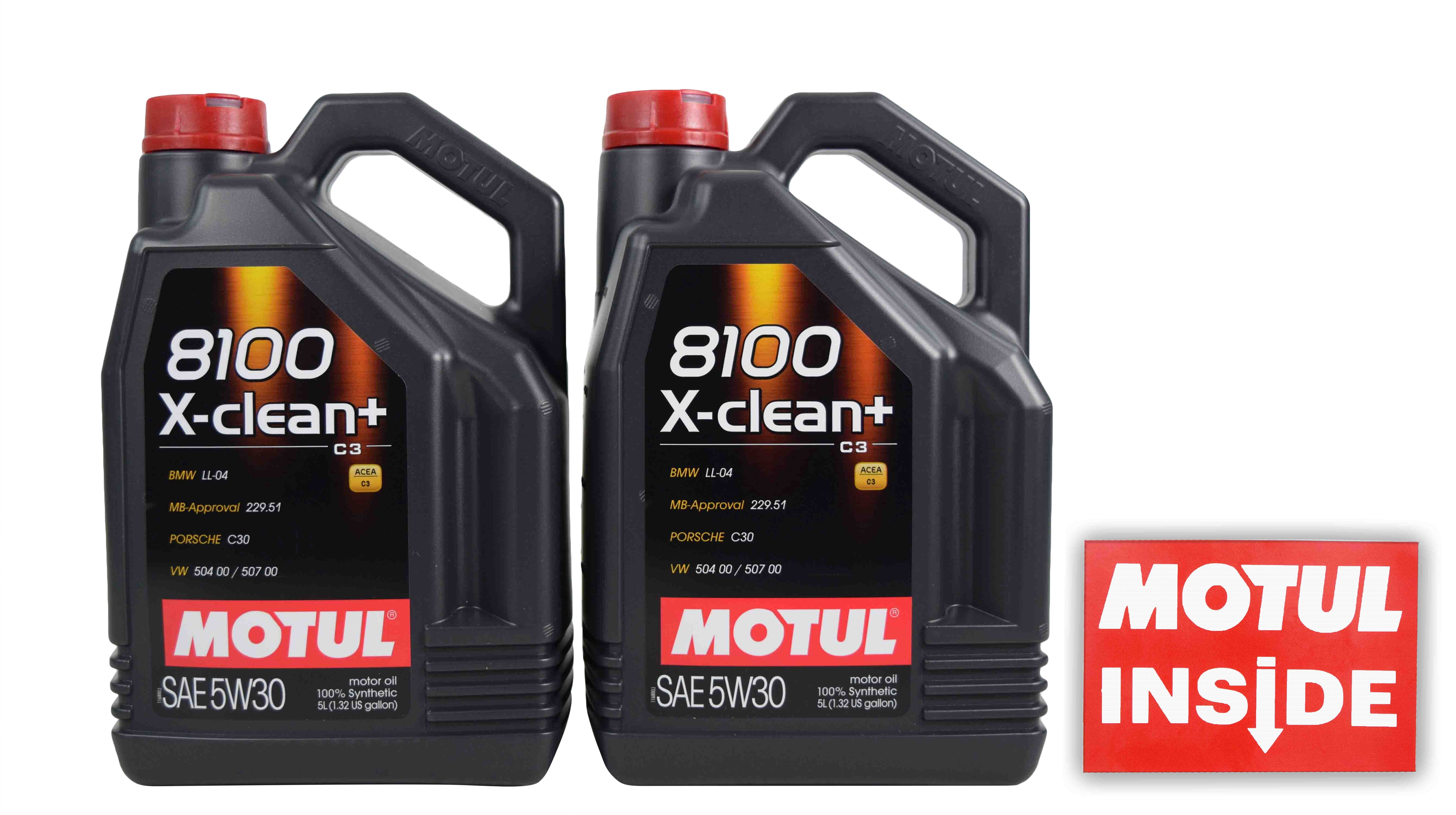 Motul 106377 8100 X-Clean Plus 5W30 Motor Oil 5W-30 - 5 Liters - 2 Pack 