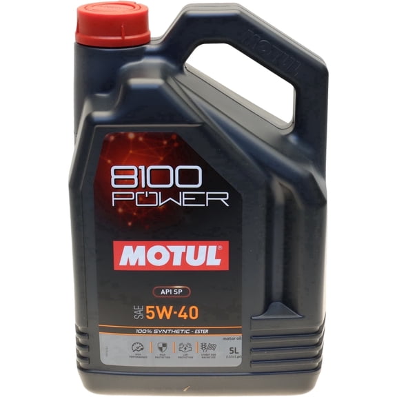 Motul 8100 Power Full Synthetic 5W-40 High-Performance, Excellent High-Temperature Motor