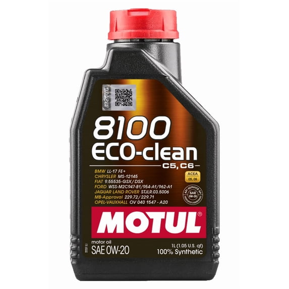 Motul 8100 Series 0W-20 Full Synthetic Motor Oil, 1 Liter