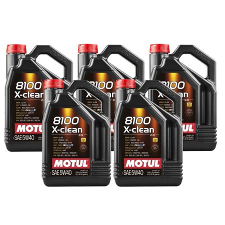 Motul 8100 X-CLEAN 5W40 - 25 Liters - Fully Synthetic Engine Motor Oil (5 x 5L)