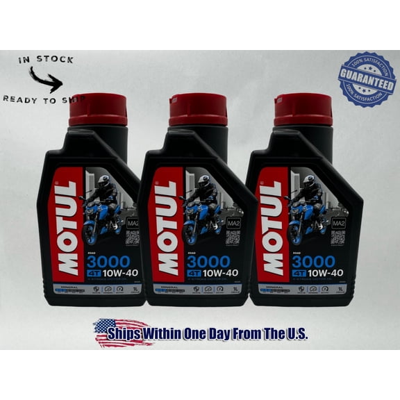Motul Genuine OEM Motul 3000 4T 10w-40 Standard Motorcycle Oil MOT30-3PACK