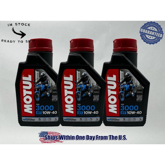 Motul Genuine OEM Motul 3000 4T 10w-40 Standard Motorcycle Oil MOT30-3PACK