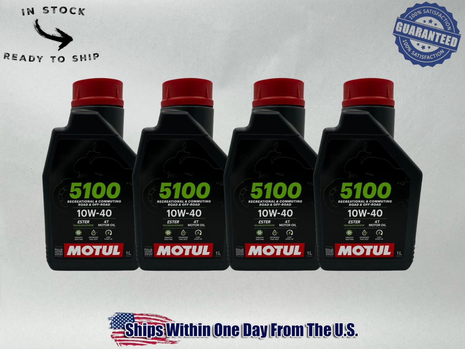 Motul Genuine OEM Motul 5100 4T 10w-40 Semi Synthetic Motorcycle