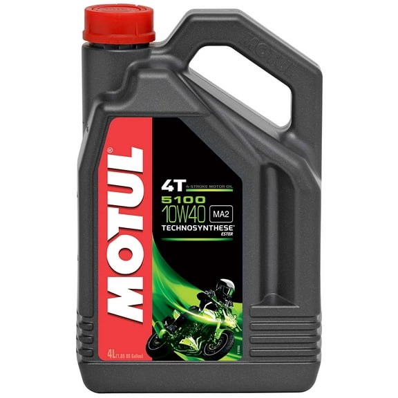 Motul 5100 4T 10W40 - Technosynthese High-Performance Motorcycle Oil with Ester Technology - 4L