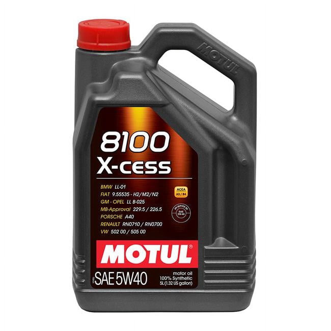 Motul USA MTL109776 8100 X-Cess 5W40 Oil Bottle, 5 Liter