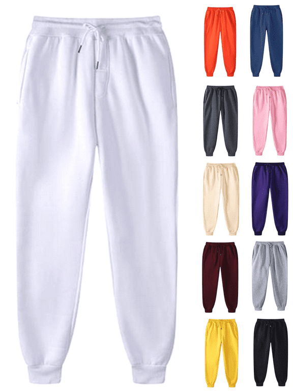 Women’s Winter Sweatpants Plus‑Size Solid Color Thick Casual Fleece‑Lined Joggers Womens Warm Athletic Trousers for Gym Training & Daily Errands