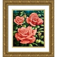 thumbnail image 1 of Motz, Peter 12x13 Gold Ornate Wood Framed with Double Matting Museum Art Print Titled - Roses, 1 of 4