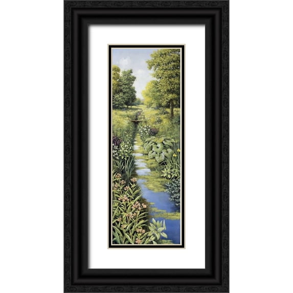 Motz, Peter 14x32 Black Ornate Wood Framed with Double Matting Museum Art Print Titled - The way of water
