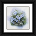 thumbnail image 1 of Motz, Peter 15x15 Black Ornate Wood Framed with Double Matting Museum Art Print Titled - Blue flowers, 1 of 4