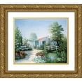 thumbnail image 1 of Motz, Peter 17x15 Gold Ornate Wood Framed with Double Matting Museum Art Print Titled - Beyond the bridge, 1 of 4