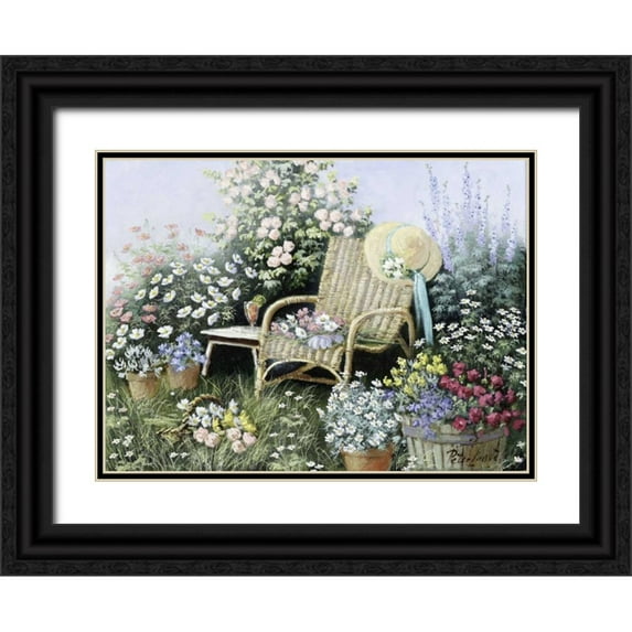 Motz, Peter 18x14 Black Ornate Wood Framed with Double Matting Museum Art Print Titled - Chair of love