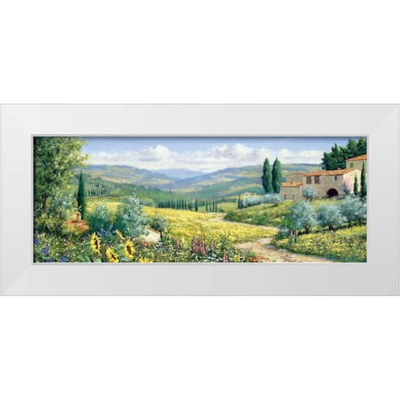 Motz, Peter 24x12 White Modern Wood Framed Museum Art Print Titled - View over Toscane