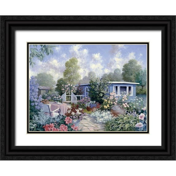 Motz, Peter 24x19 Black Ornate Wood Framed with Double Matting Museum Art Print Titled - Houseboat