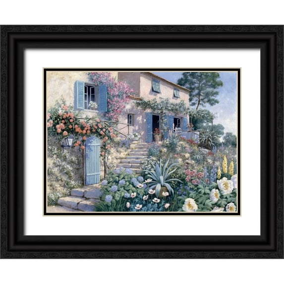 Motz, Peter 24x19 Black Ornate Wood Framed with Double Matting Museum Art Print Titled - Stairs to…
