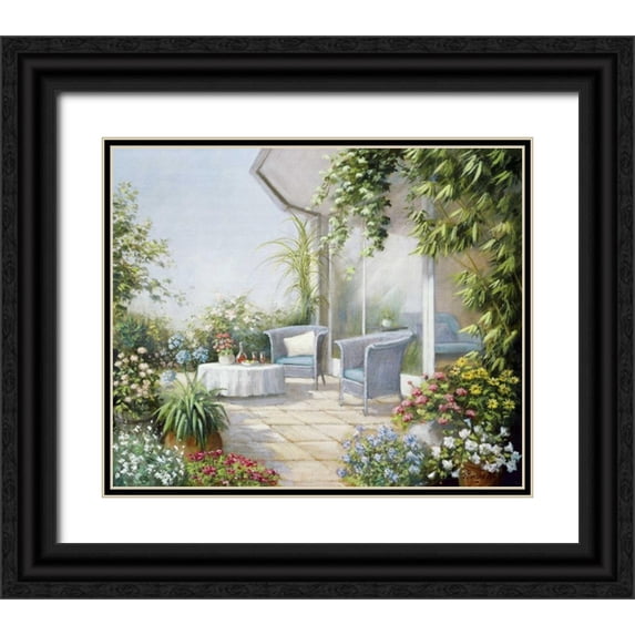 Motz, Peter 31x26 Black Ornate Wood Framed with Double Matting Museum Art Print Titled - Summer afternoon