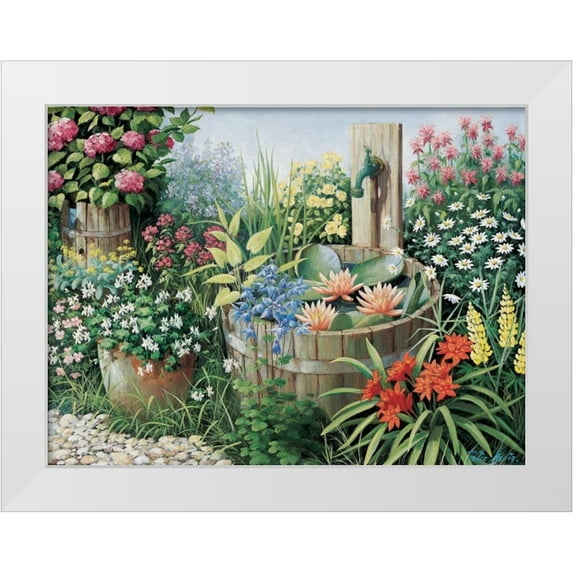 Motz, Peter 32x25 White Modern Wood Framed Museum Art Print Titled - Garden delights