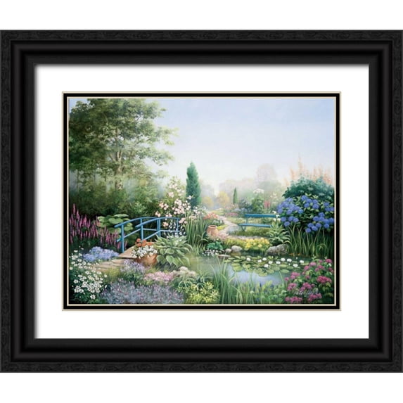 Motz, Peter 32x26 Black Ornate Wood Framed with Double Matting Museum Art Print Titled - Bridge of love