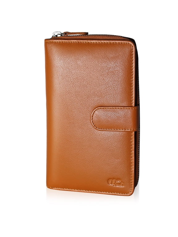Big Fat RFID Blocking Leather Organizer Checkbook Wallets For - Clutch