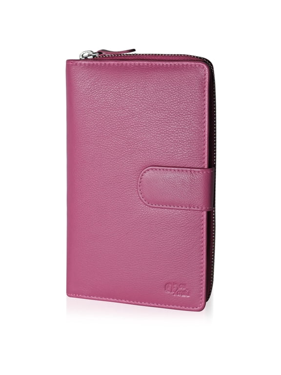 Big Fat RFID Blocking Leather Organizer Checkbook Wallets For Wo - Clutch (PINK)