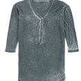 thumbnail image 1 of Mouchette Womens Burnout Henley Shirt, Green, Small, 1 of 2