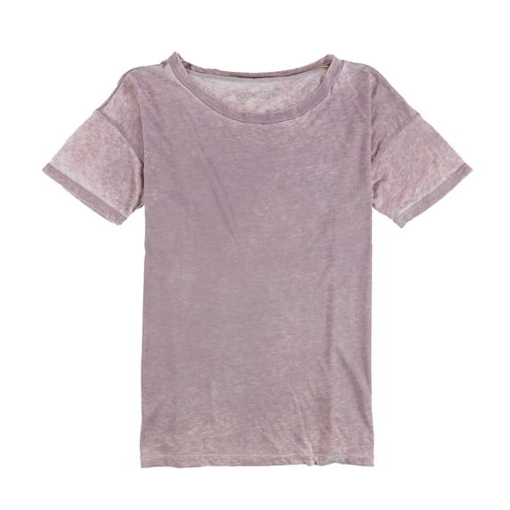 Mouchette Womens Burnout Look Basic T-Shirt, Purple, X-Small